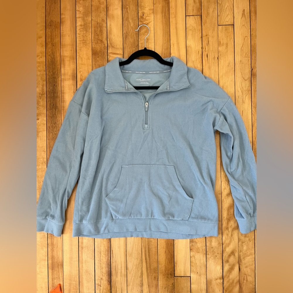 Marc New York Baby Blue Ribbed Zip Women’s Large - Andrew Marc